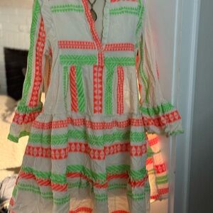 Sofia made in Italy Tiered Ruffled Sundress with Bishop Sleeves